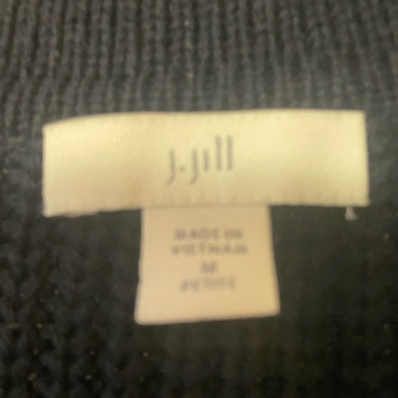 NWOT J.Jill Cardigan Navy Blue long chunky knit cardigan Size MP - Picture 2 of 7